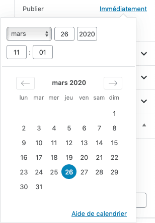 Choisir la date de publication ultérieure